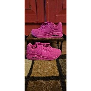 Skechers Los Angeles UNO Night Shades Women's 9 Hot Pink Lace Up Shoes Sneakers